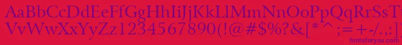 BitstreamArrusBt Font – Purple Fonts on Red Background