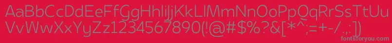 Apricity400 Font – Gray Fonts on Red Background