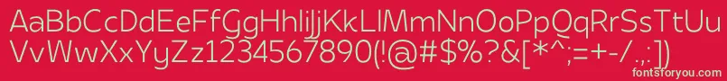 Apricity400 Font – Green Fonts on Red Background