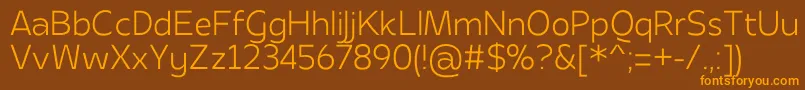 Apricity400 Font – Orange Fonts on Brown Background