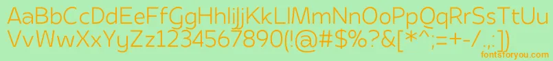 Apricity400 Font – Orange Fonts on Green Background