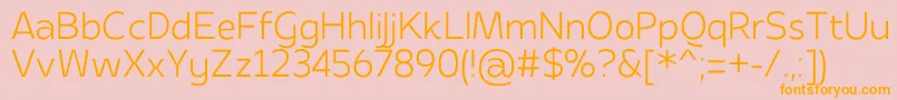 Apricity400 Font – Orange Fonts on Pink Background