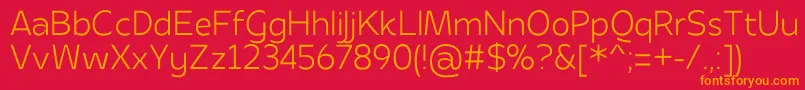 Apricity400 Font – Orange Fonts on Red Background