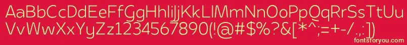 Apricity400 Font – Yellow Fonts on Red Background