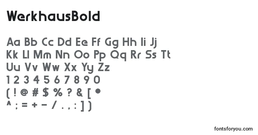 Шрифт WerkhausBold – алфавит, цифры, специальные символы