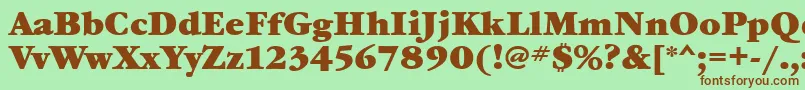 Шрифт GaramondbookettBold – коричневые шрифты на зелёном фоне