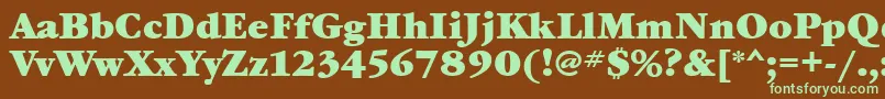 Шрифт GaramondbookettBold – зелёные шрифты на коричневом фоне