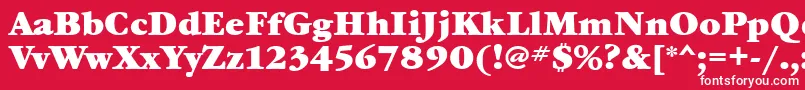 フォントGaramondbookettBold – 赤い背景に白い文字