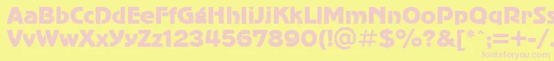 Adver-fontti – vaaleanpunaiset fontit keltaisella taustalla