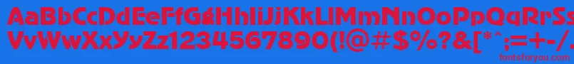 Adver-Schriftart – Rote Schriften auf blauem Hintergrund