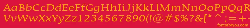 MirrorNormal Font – Orange Fonts on Red Background