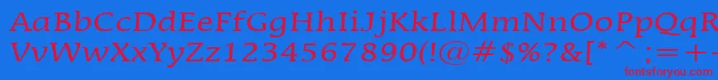 Police MirrorNormal – polices rouges sur fond bleu