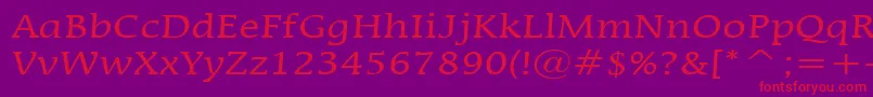 Czcionka MirrorNormal – czerwone czcionki na fioletowym tle