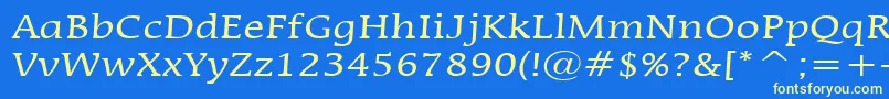 MirrorNormal Font – Yellow Fonts on Blue Background