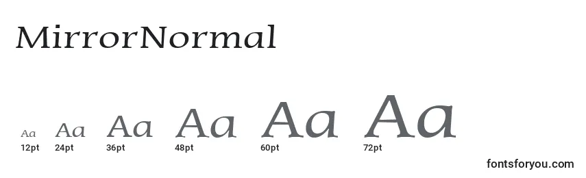 MirrorNormal Font Sizes