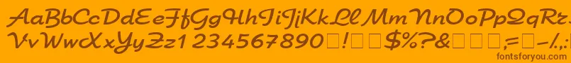 SanasoftChroma.Kz-Schriftart – Braune Schriften auf orangefarbenem Hintergrund