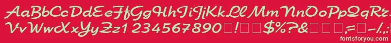 フォントSanasoftChroma.Kz – 赤い背景に緑の文字