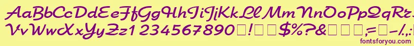 SanasoftChroma.Kz Font – Purple Fonts on Yellow Background