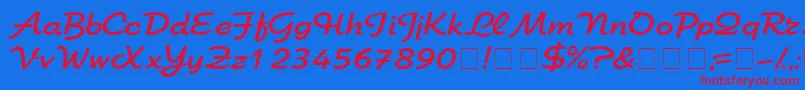 SanasoftChroma.Kz Font – Red Fonts on Blue Background