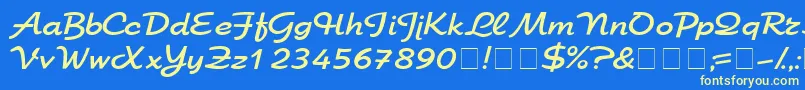 SanasoftChroma.Kz-Schriftart – Gelbe Schriften auf blauem Hintergrund