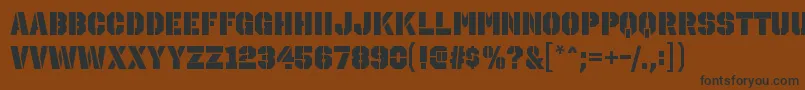 OctinstencilblRegular Font – Black Fonts on Brown Background