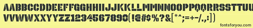 OctinstencilblRegular Font – Black Fonts on Yellow Background