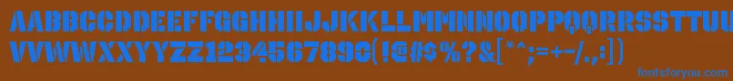 Шрифт OctinstencilblRegular – синие шрифты на коричневом фоне