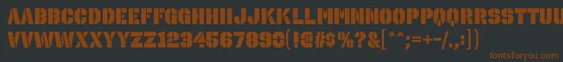 Police OctinstencilblRegular – polices brunes sur fond noir