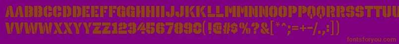 OctinstencilblRegular Font – Brown Fonts on Purple Background