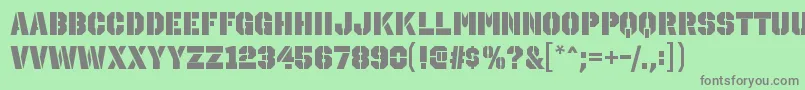 OctinstencilblRegular Font – Gray Fonts on Green Background