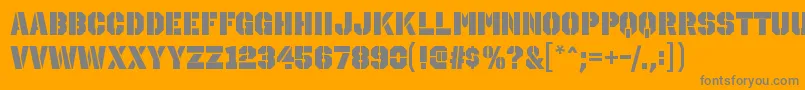 OctinstencilblRegular Font – Gray Fonts on Orange Background