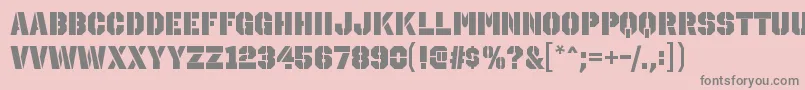 OctinstencilblRegular Font – Gray Fonts on Pink Background