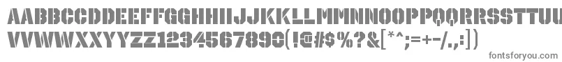 フォントOctinstencilblRegular – 白い背景に灰色の文字