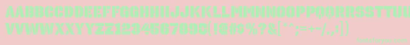 OctinstencilblRegular Font – Green Fonts on Pink Background