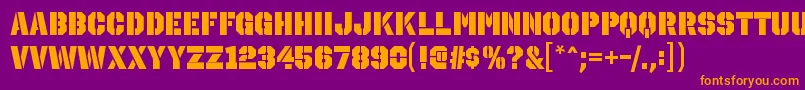 OctinstencilblRegular Font – Orange Fonts on Purple Background