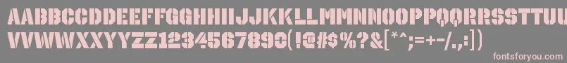 OctinstencilblRegular Font – Pink Fonts on Gray Background