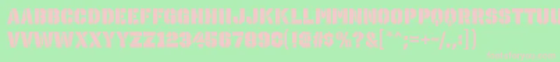 フォントOctinstencilblRegular – 緑の背景にピンクのフォント