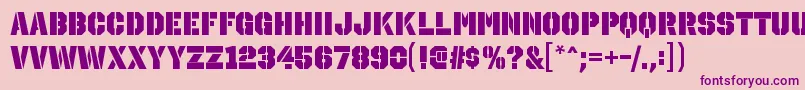 Подробнее о шрифте OctinstencilblRegular Шрифт OctinstencilblRegular – фиолетовые шрифты на розовом фоне