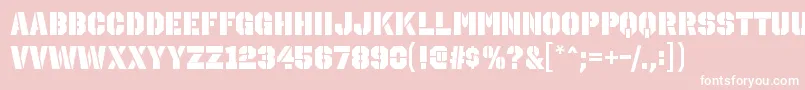 OctinstencilblRegular Font – White Fonts on Pink Background