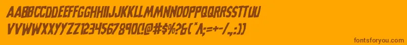 フォントGrimghostrotal – オレンジの背景に茶色のフォント