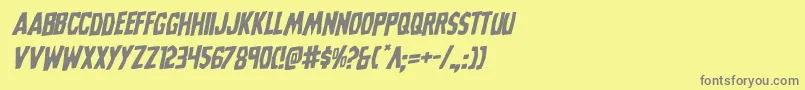 フォントGrimghostrotal – 黄色の背景に灰色の文字