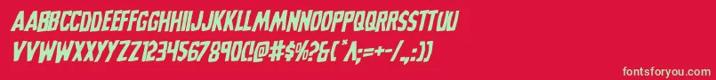 フォントGrimghostrotal – 赤い背景に緑の文字