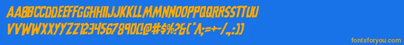 Grimghostrotal Font – Orange Fonts on Blue Background