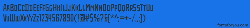 RodchenkoCondensed Font – Black Fonts on Blue Background