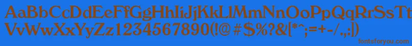Weitere Informationen zur VeronaserialMediumRegular-Schriftart VeronaserialMediumRegular-Schriftart – Braune Schriften auf blauem Hintergrund