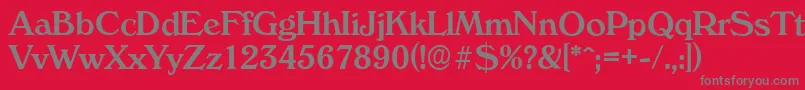 フォントVeronaserialMediumRegular – 赤い背景に灰色の文字