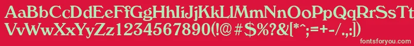 VeronaserialMediumRegular Font – Green Fonts on Red Background