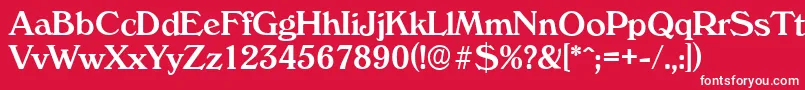 Weitere Informationen zur VeronaserialMediumRegular-Schriftart VeronaserialMediumRegular-Schriftart – Weiße Schriften auf rotem Hintergrund