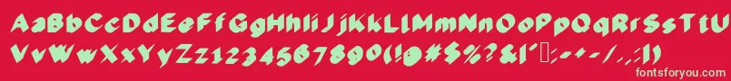 フォントCool3D – 赤い背景に緑の文字