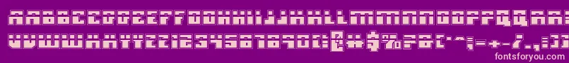 Micronianlaacad Font – Pink Fonts on Purple Background